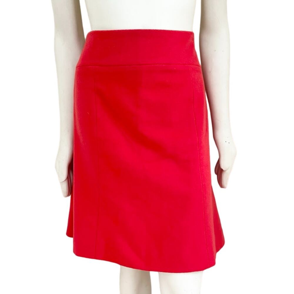 J.CREW A-line Francie Skirt in Coral Orange  Wool Cashmere  SZ 10